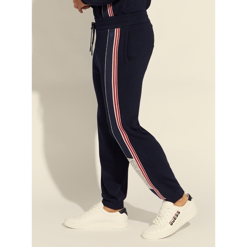 New GUESS Blue Anthony Tech Active Trackpants SZ M